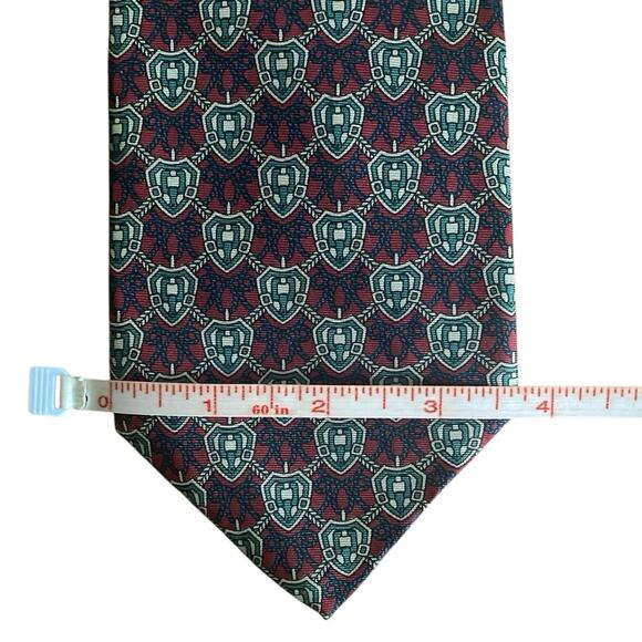 Vintage Bert Pulitzer Silk Tie Equestrian Crest Rope Braid USA Preppy Academia - Picture 6 of 8